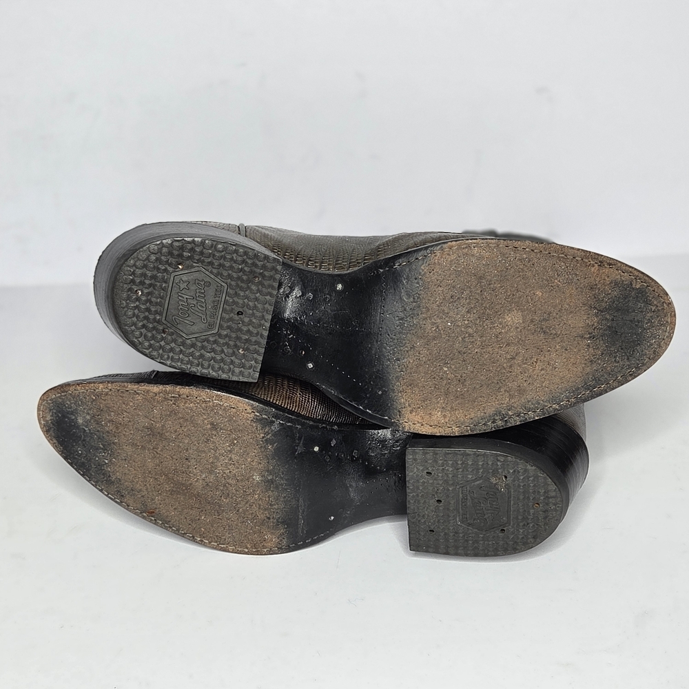Tony Lama Nacogdoches Teju Lizard Round Toe Western Boots Men's Size 9.5 - Picture 8 of 10
